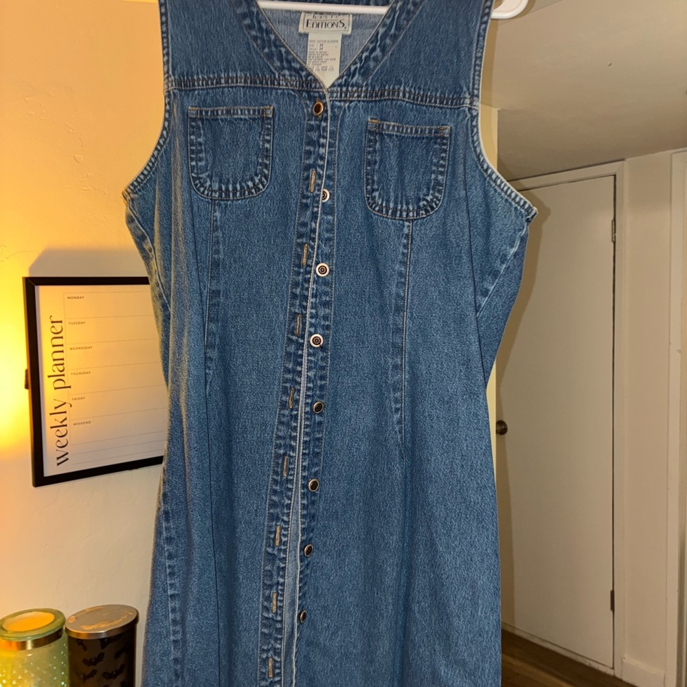 Vintage Blue Denim Button-up dress
